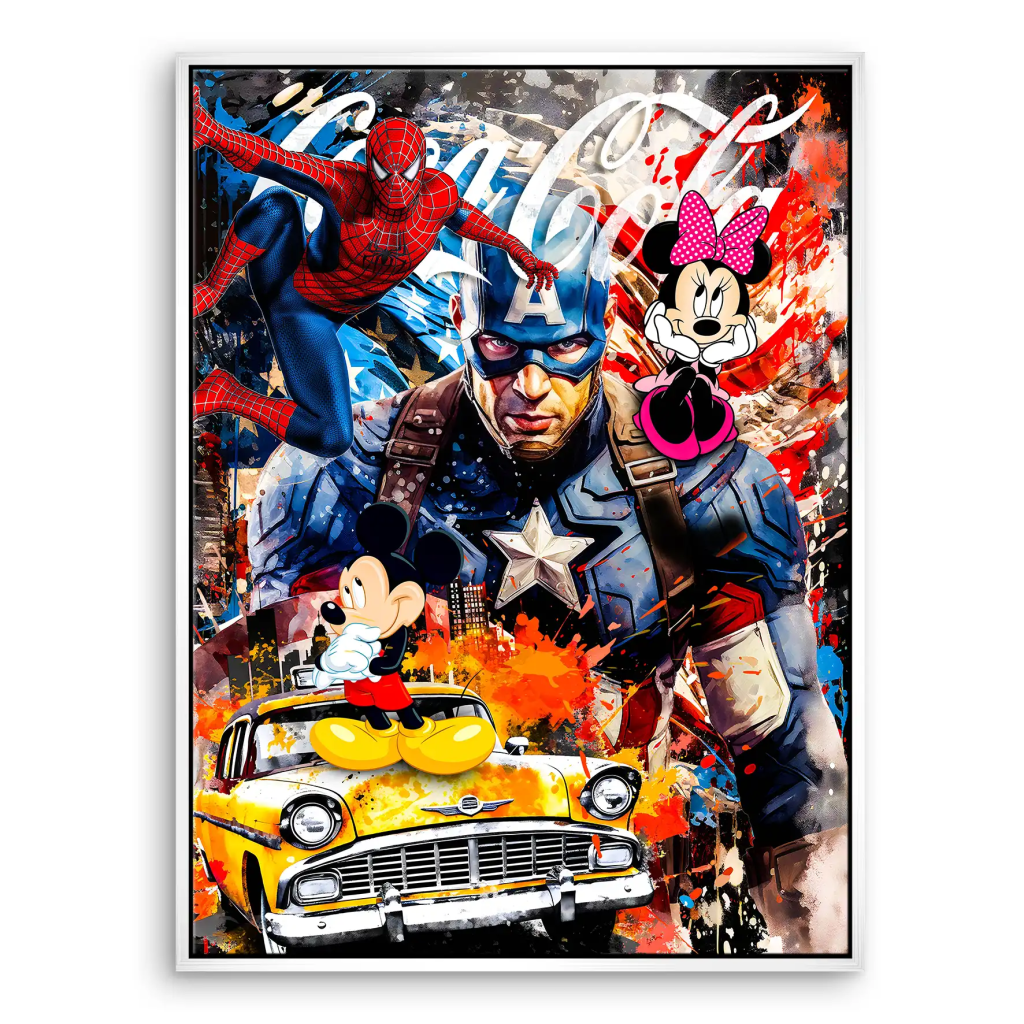 Captain Amerika Pop Art Leinwand Bild INGALERIE