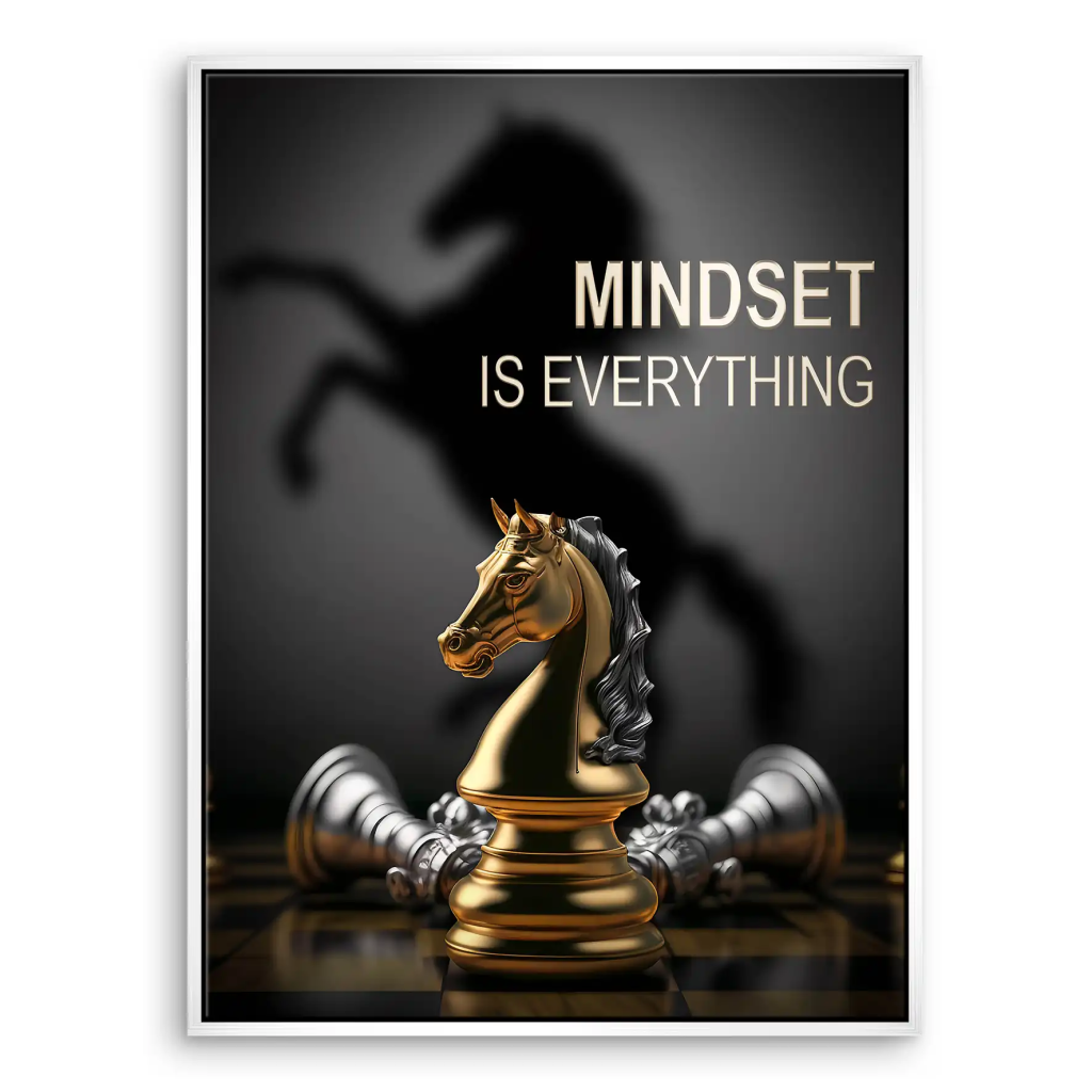 Motivation Schachfigur Springer Leinwand Bild INGALERIE