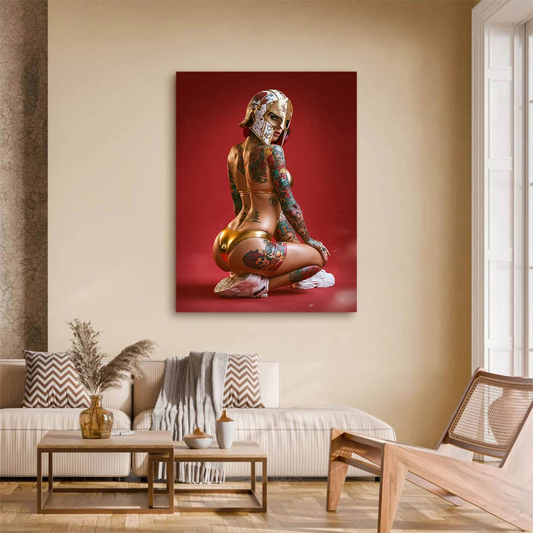 Goldene Amazone Acrylglasbild